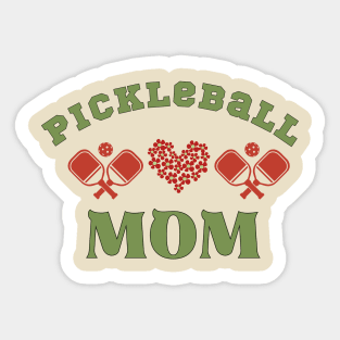 PICKLEBALL MAMA, HEART BALL AND PADDLE , cute for moms Sticker